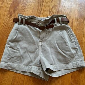 Women's Tan Shorts with Brown Belt